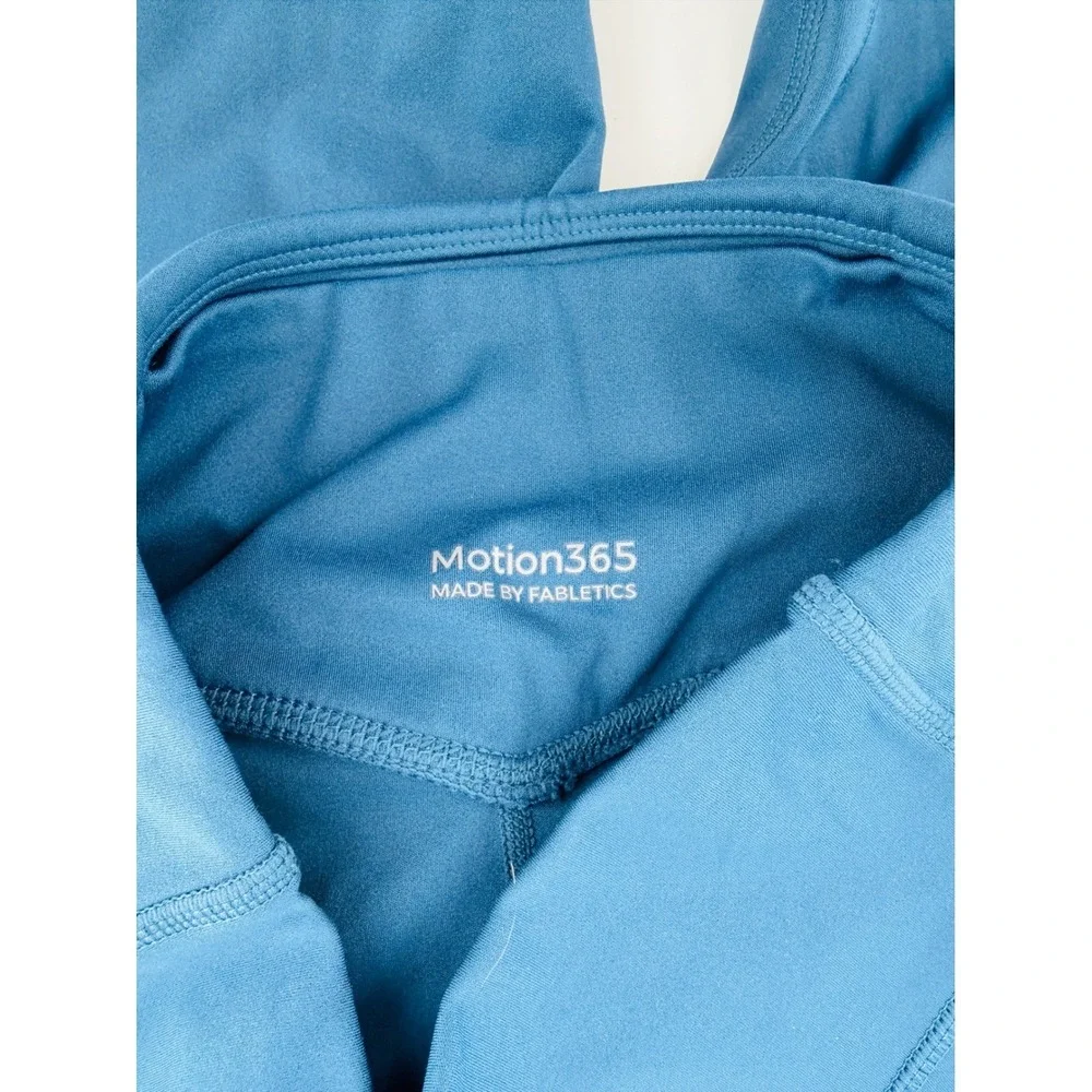 Fabletics Motion365‎ High Rise Cropped Leggings Teal Blue Womens Small